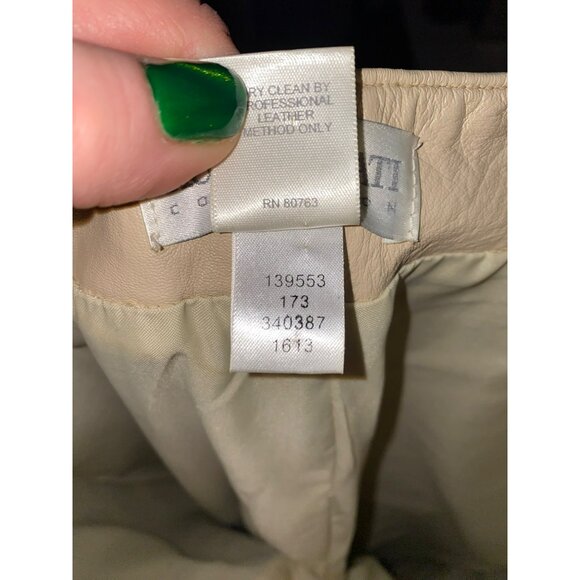 Hugo Buscati Collection Womens Cream Leather Halter Top & High-Waisted Pants Set - Picture 4 of 11